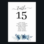 modern blue wedding table number<br><div class="desc">modern navy and light blue floral wedding table number seating chart.</div>