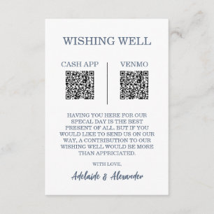 Modern Blue Wedding Wishing Well Enclosure Card