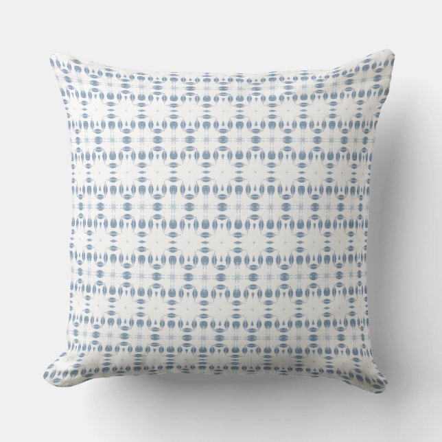 Modern Blue & White Coastal Throw Pillow (Front)