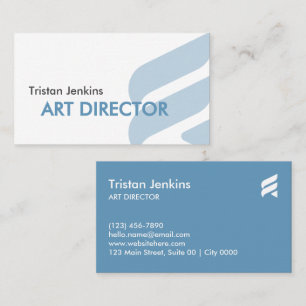 Modern Blue White Creative Art Industries Abstract Business Card