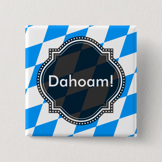 Modern Blue White Fresh Bavaria Pattern 15 Cm Square Badge (Front)