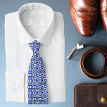 Modern Blue White Geometric Pattern Tie<br><div class="desc">This design features a stylish blue,  white and black geometric pattern. #geometric #geometrical #pattern #elegant #stylish #style #modern #chic #popular #design #designer #trendy #trending #fashion #fashionable #modern #blue #white #black #neckties #weddingaccessories #groomsmengifts #home #office #work #school #gifts #accessories #ties #suits #suitaccessories #giftsforhim #weddings #holidays #seasonal #festive #christmas</div>