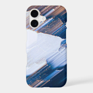 Modern Blue White Gold Abstract