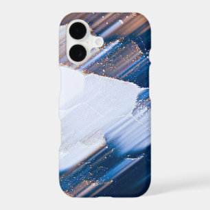 Modern Blue White Gold Abstract