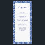 Modern Blue White Mediterranean Wedding Programme<br><div class="desc">Composed of playful serif typography. All against a backdrop of blue and white Mediterranean Spanish tiles.

This is designed by White Paper Birch Co.,  exclusive for Zazzle.
 
 Available here:
 http://www.zazzle.com/store/whitepaperbirch</div>