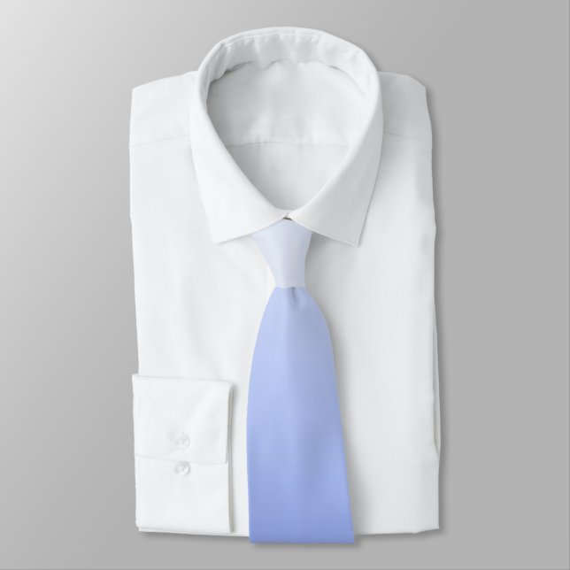 Modern Blue White Ombre Groom's Wedding Attire  Tie (Tied)