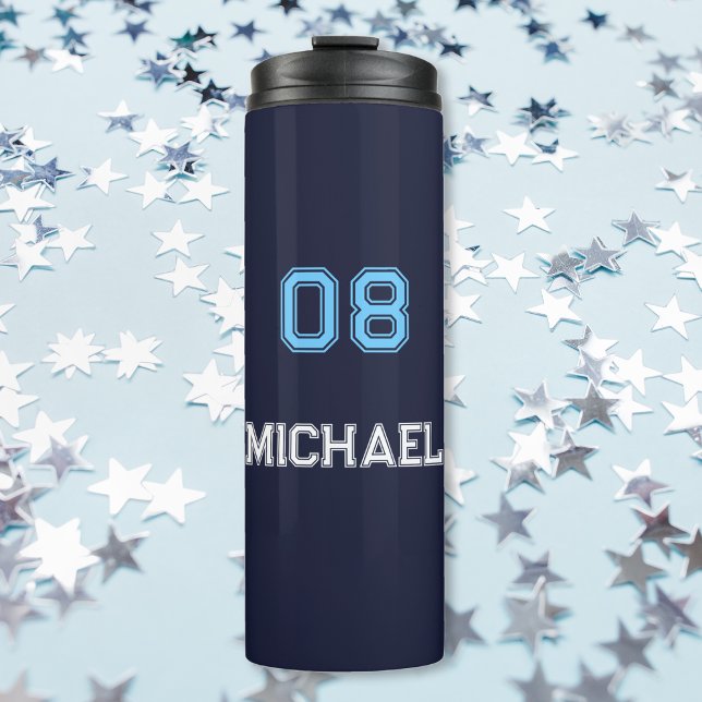 Modern Blue White Player Name Jersey Number Sports Thermal Tumbler (Modern Blue White Player Name Jersey Number Sports Thermal Tumbler)