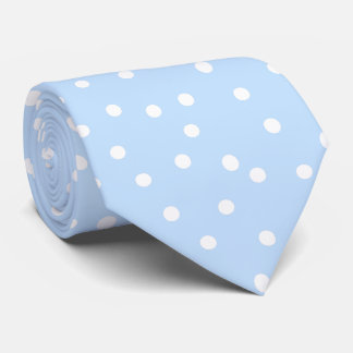 Modern Blue White Polka Dots Groom Gift Tie