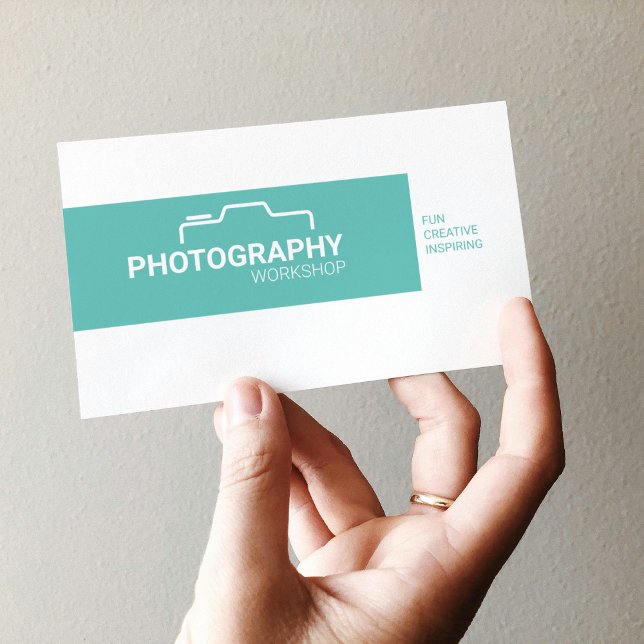 Modern Blue & White Professional Photography Business Card (Creator Uploaded)