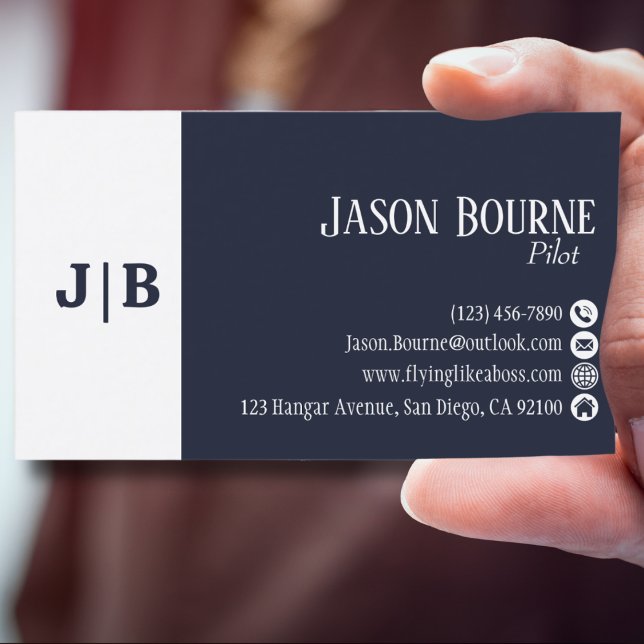 Modern Blue White Professional QR Code Simple  Business Card (Creator Uploaded)