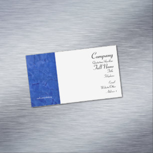 Modern Blue & White Split Layout Professional Magnetic Business Card