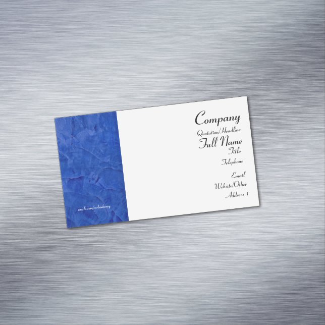 Modern Blue & White Split Layout Professional Magnetic Business Card (In Situ)