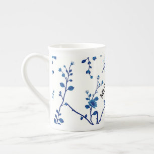 Modern Blue Willow China Aesthetic Bone China Mug