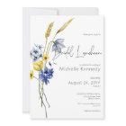 Modern Blue & Yellow Wildflowers Bridal Luncheon