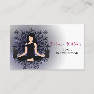 Modern Blue Yoga Instructor Style Business Card