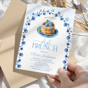 Modern Blueberry Pancake Baby Brunch Baby Shower Invitation