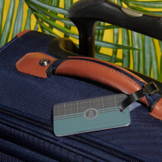 Modern Blueprint Geometric Grid Lugagge Tag LT02