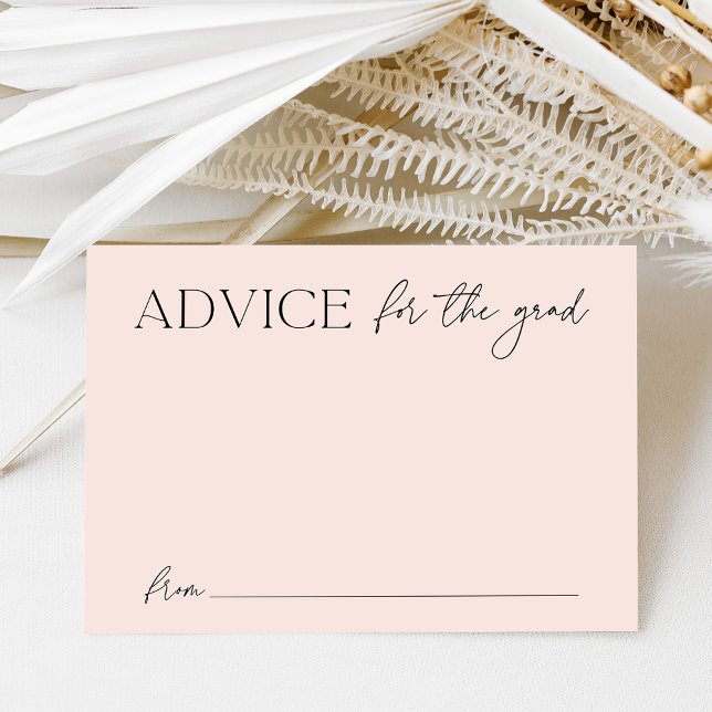 Modern Blush Advice for the Graduate Graduation Enclosure Card (Creator Uploaded)
