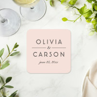 Modern Blush and Black Wedding Monogram