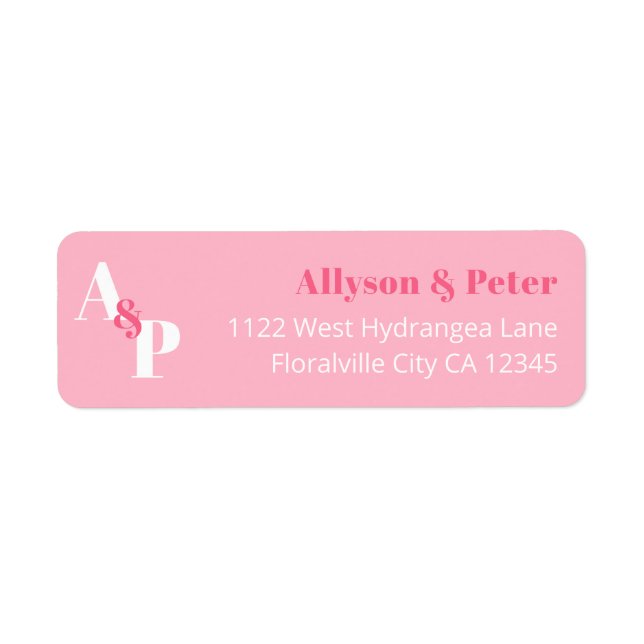 Modern Blush And Fuchsia Typography Return Address (Front)