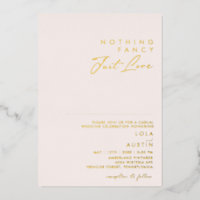 Modern Blush And Gold Nothing Fancy Just Love Real