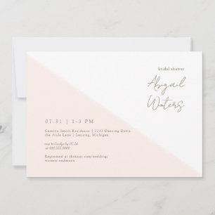 Modern Blush and Gold Simplicity Bridal Shower Invitation