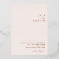 Modern | Blush And Rose Gold Casual Wedding Real