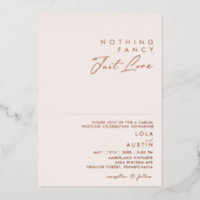 Modern Blush And Rose Gold Nothing Fancy Just Love