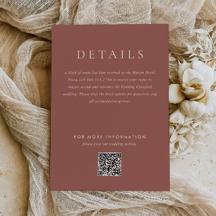 Modern Blush Brown Monogram Earth Tone Wedding Enclosure Card