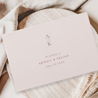 Modern Blush Brown Monogram Earth Tone Wedding