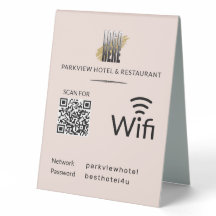Modern Blush Business Wifi QR Code Logo
