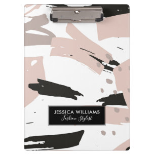 Modern Blush Crash Brush Strokess Clipboard