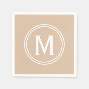 Modern Blush Custom Round Framed Monogram Napkin