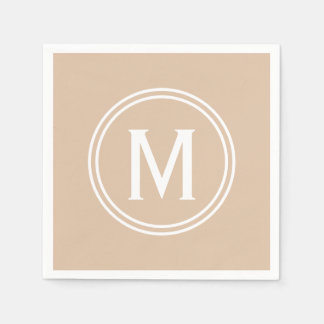 Modern Blush Custom Round Framed Monogram Napkin
