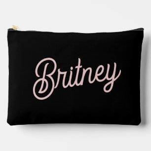 Modern Blush Dusty Pink Monogram and Name Accessory Pouch