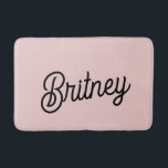 Modern Blush Dusty Pink Monogram and Name  Bath Mat<br><div class="desc">The Modern Blush Dusty Pink Monogram and Name Bath Mat combines elegance and practicality for your bathroom. Featuring a soft blush dusty pink colour, this bath mat is personalised with your monogram and name in a stylish, modern script. Made from plush, absorbent materials, it ensures comfort underfoot and quickly absorbs...</div>