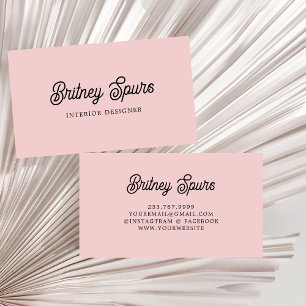 Modern Blush Dusty Pink Monogram and Name  Business Card