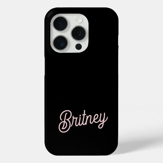Modern Blush Dusty Pink Monogram and Name  Case-Mate iPhone Case (Back)
