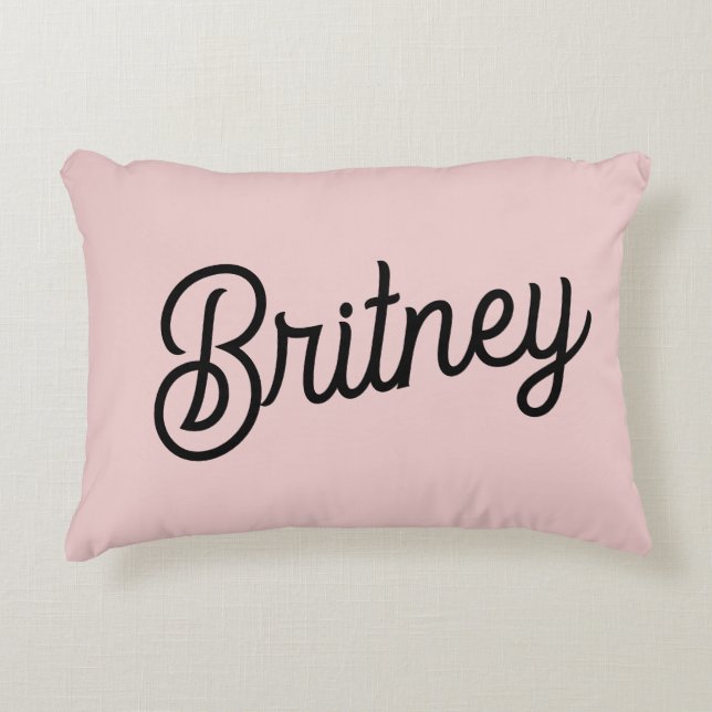 Modern Blush Dusty Pink Monogram and Name  Decorative Cushion (Front)