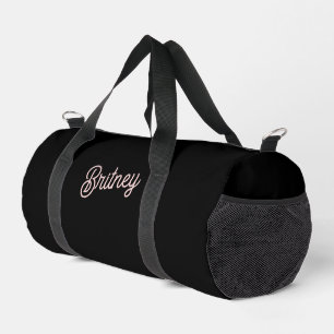 Modern Blush Dusty Pink Monogram and Name Duffle Bag