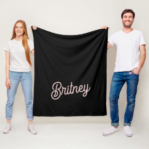 Modern Blush Dusty Pink Monogram and Name  Fleece Blanket