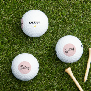 Modern Blush Dusty Pink Monogram and Name Golf Balls