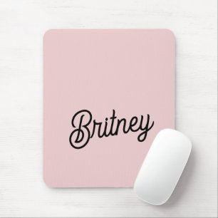 Modern Blush Dusty Pink Monogram and Name Mouse Pad
