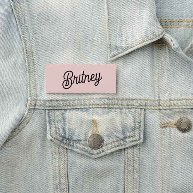Modern Blush Dusty Pink Monogram and Name  Tag (In Situ)