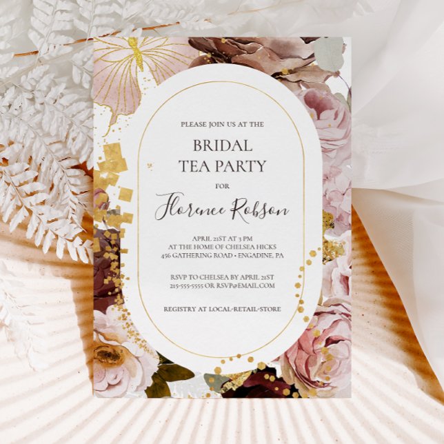 Modern Blush Floral | Bridal Tea Party Invitation (Creator Uploaded)
