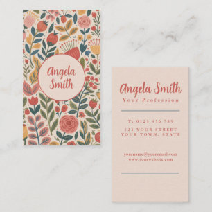 Modern Blush Floral Business Card