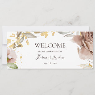 Modern Blush Floral Hanging Seating Chart Header