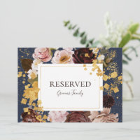 Modern Blush Floral | Navy Reserved Sign