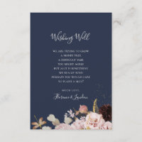 Modern Blush Floral | Navy Wedding Wishing Well