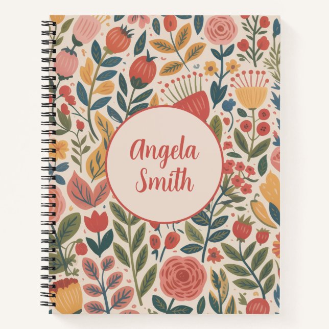 Modern Blush Floral Notebook (Front)